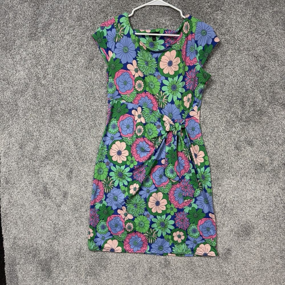 Talbots Dress S Retro 60s Mod Floral Garden Party Classic Church Office Chic